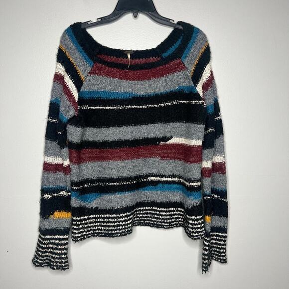 Free People Sweaters - Free People Striped Mix Media Wool Blend Pullover Sweater Multicolor Size Medium